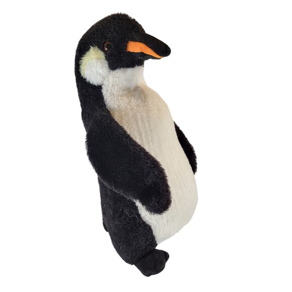 Kellytoy Jazwares Penguin Plush Stuffed Animal 18" Black White Orange Beak - Picture 4 of 16